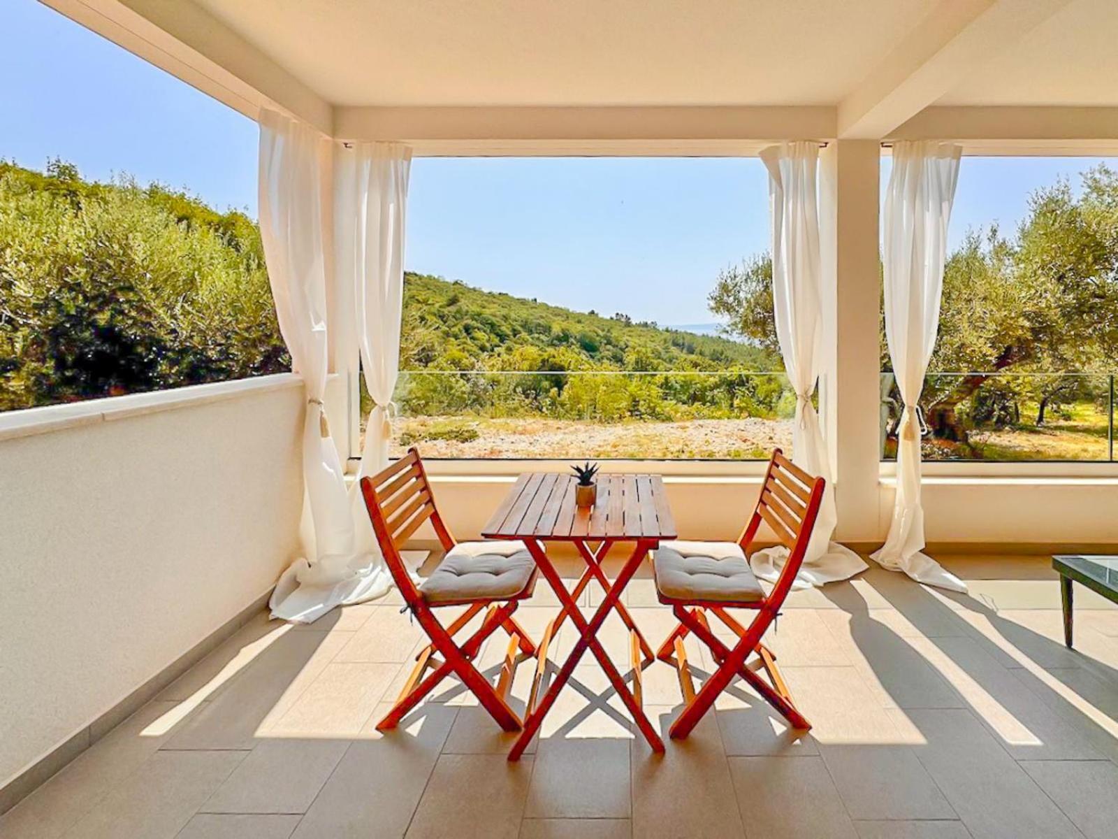 Studio Vesna With A Terrace And Sea View Рабац Екстериор снимка
